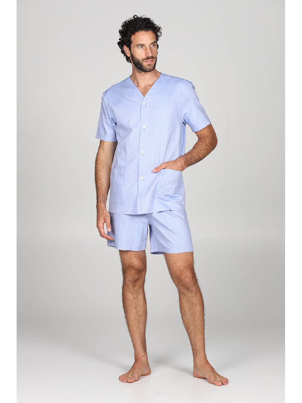 Julipet Pigiama corto cardigan in pregiato popeline, classicità e comfort Consegna Veloce