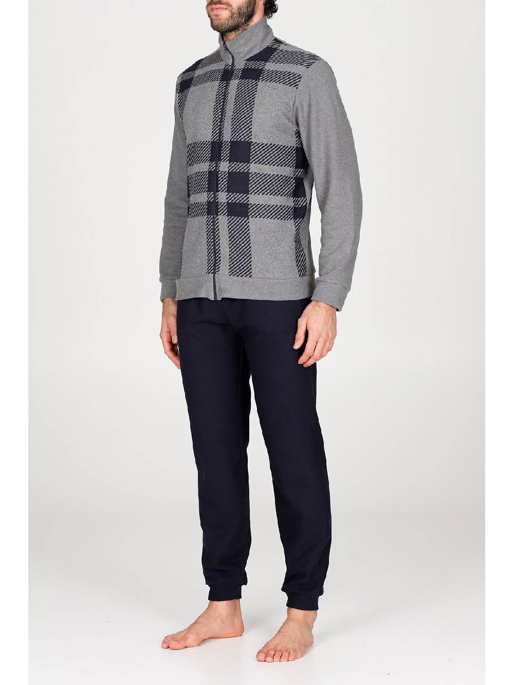 Julipet Pigiama con zip in confortevole jacquard di cotone Spedizione Gratuita