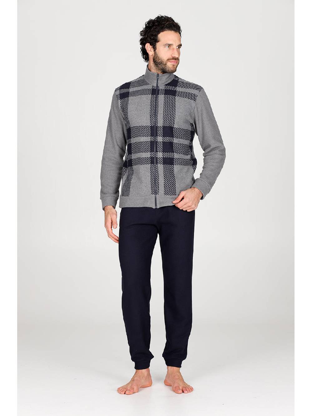 Julipet Pigiama con zip in confortevole jacquard di cotone Spedizione Gratuita