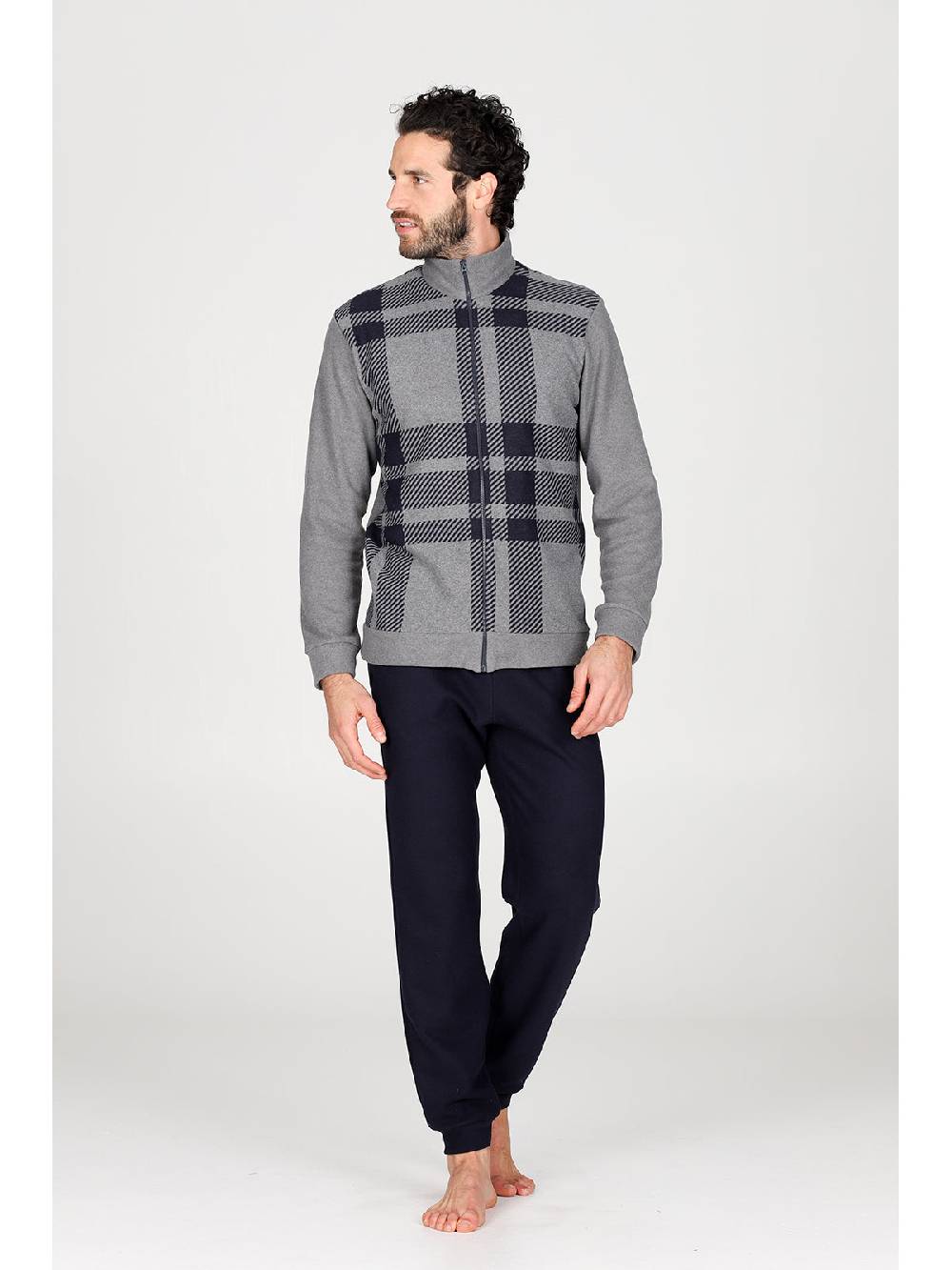 Julipet Pigiama con zip in confortevole jacquard di cotone Spedizione Gratuita
