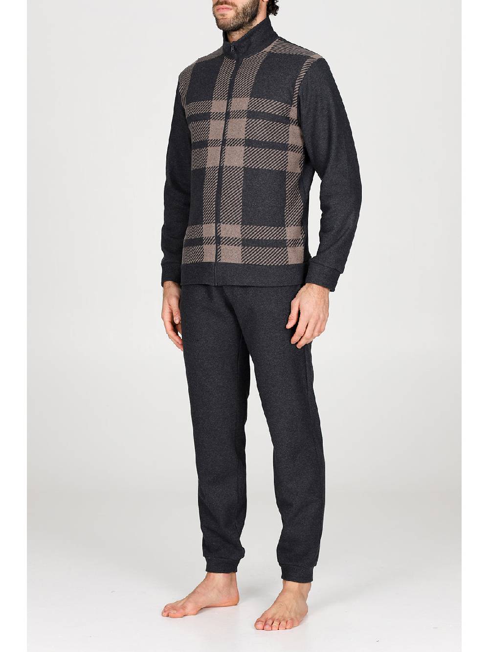 Julipet Pigiama con zip in confortevole jacquard di cotone Pezzi Unici