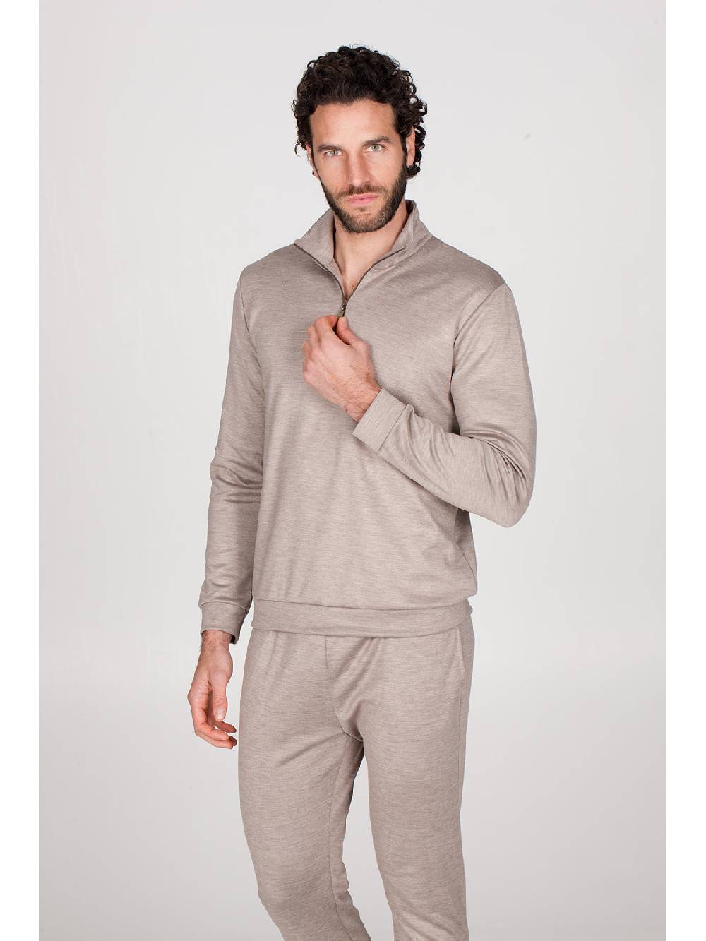 Julipet Pigiama con zip in double jersey seta e cotone Outlet