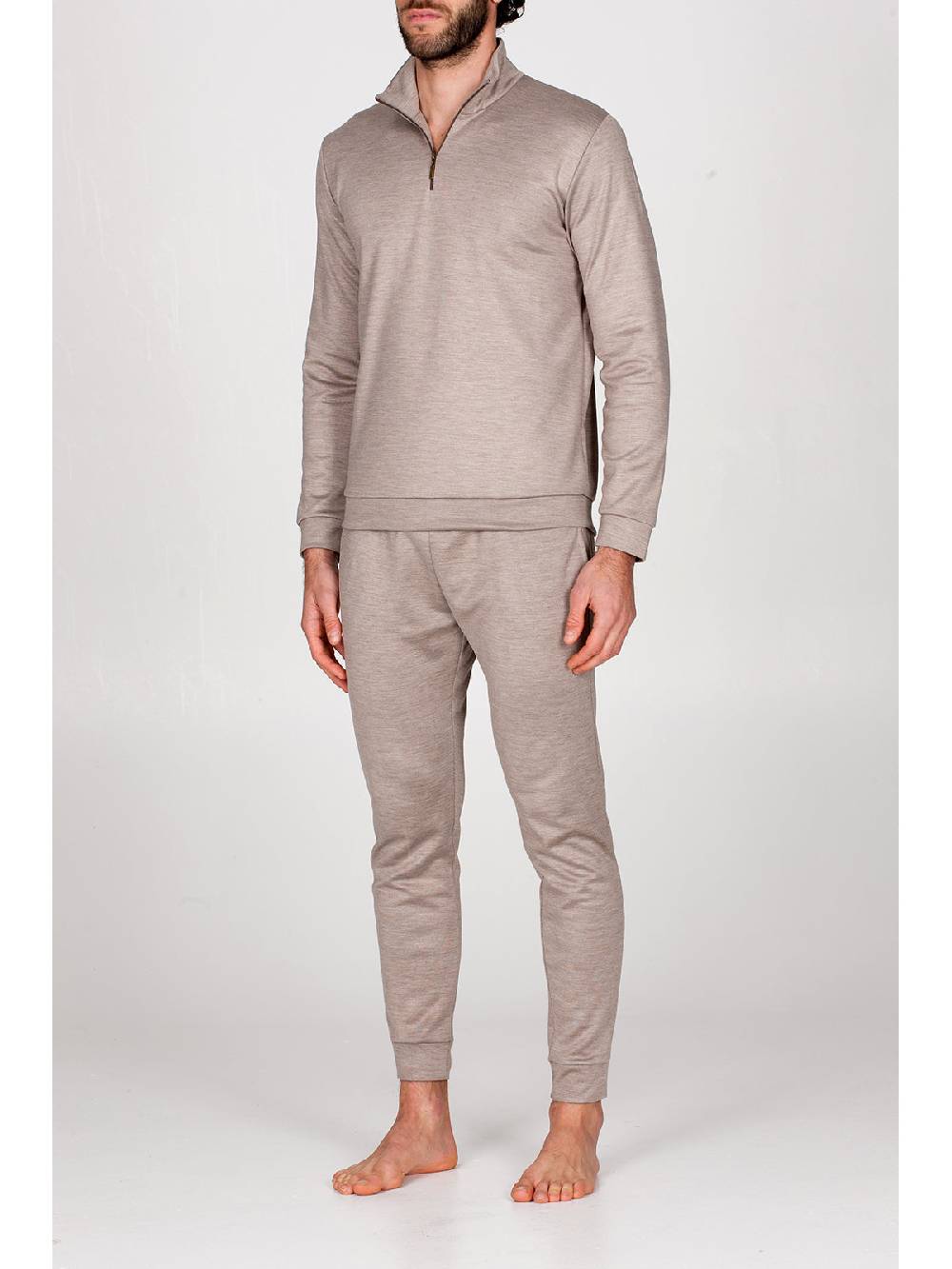 Julipet Pigiama con zip in double jersey seta e cotone Outlet