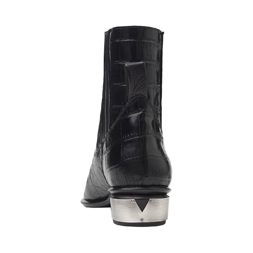 Kate Cate COWBOY KATE BOOTS BLACK CROC EFFECT LEATHER Vendita
