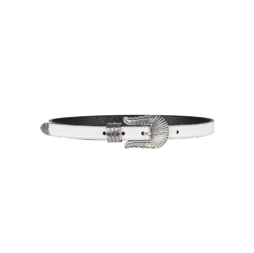 Kate Cate THIN KIM BELT WHITE NAPPA CALFSKIN Convenienza