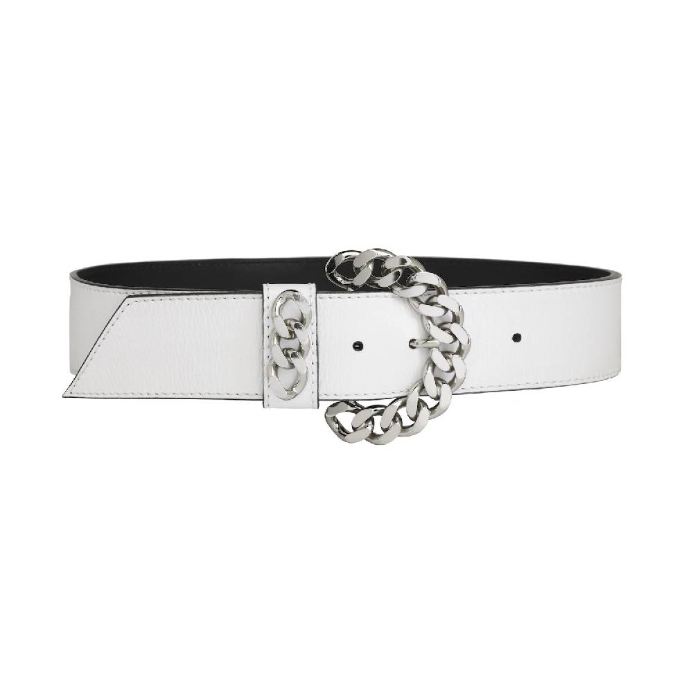 Kate Cate CHAINY BELT WHITE CRACKED NAPPA CALFSKIN Offerte