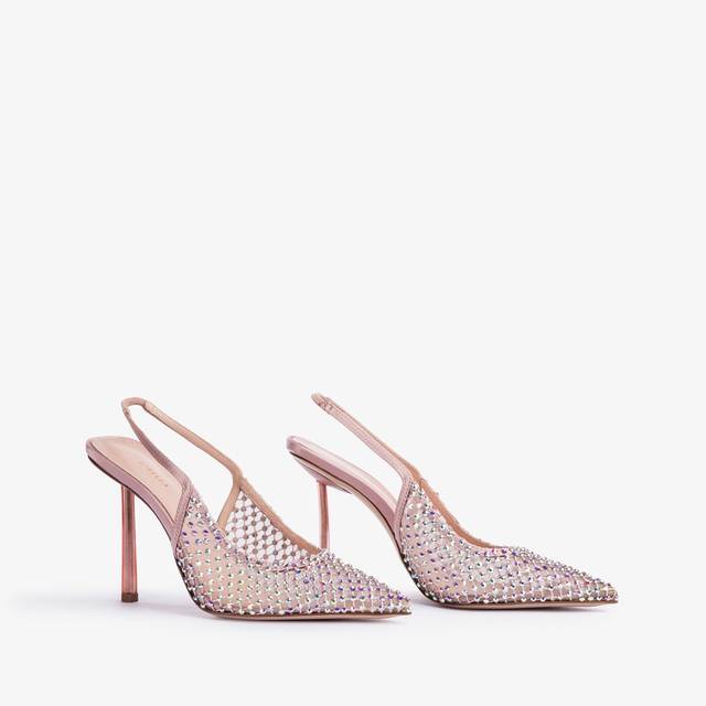 Le Silla Slingback gioiello rete rosa paris Prezzo Ridotto