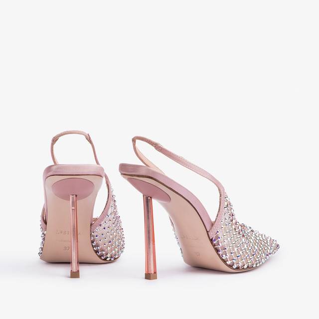 Le Silla Slingback gioiello rete rosa paris Prezzo Ridotto