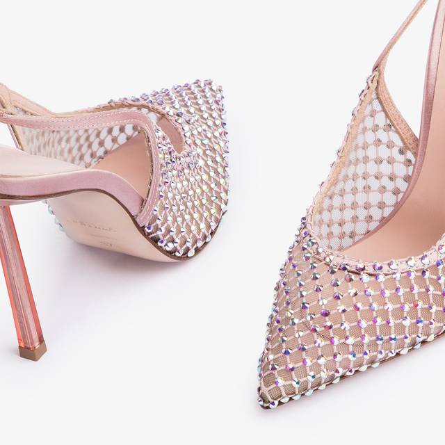 Le Silla Slingback gioiello rete rosa paris Prezzo Ridotto