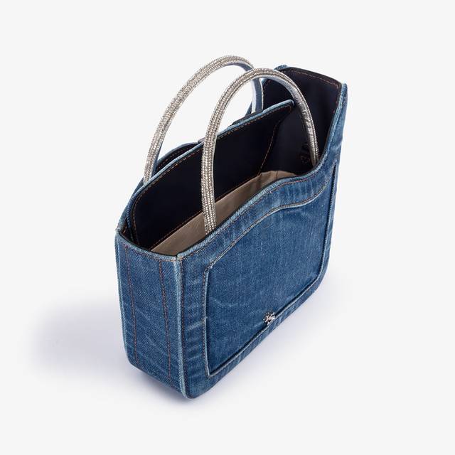 Le Silla Small bag denim blu e Cristalli Novità