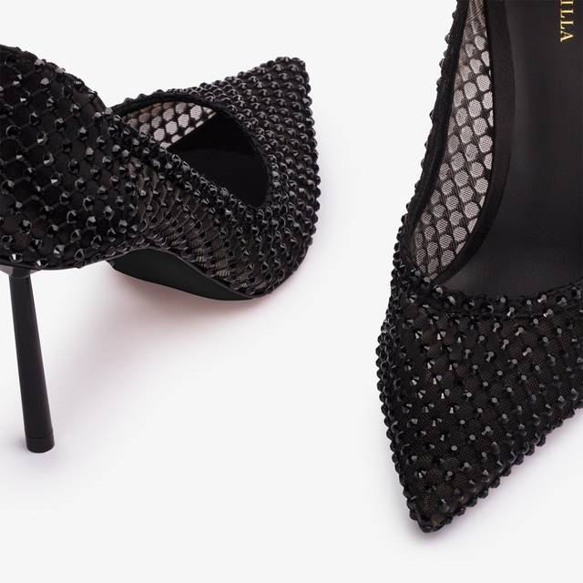 Le Silla Décolleté gioiello rete nera jet Outlet