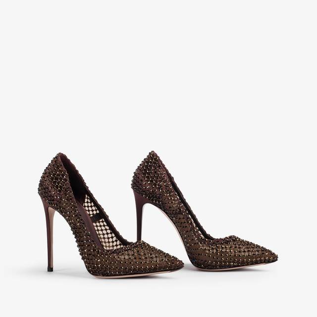Le Silla Décolleté gioiello rete marrone fondente Vendita Economica