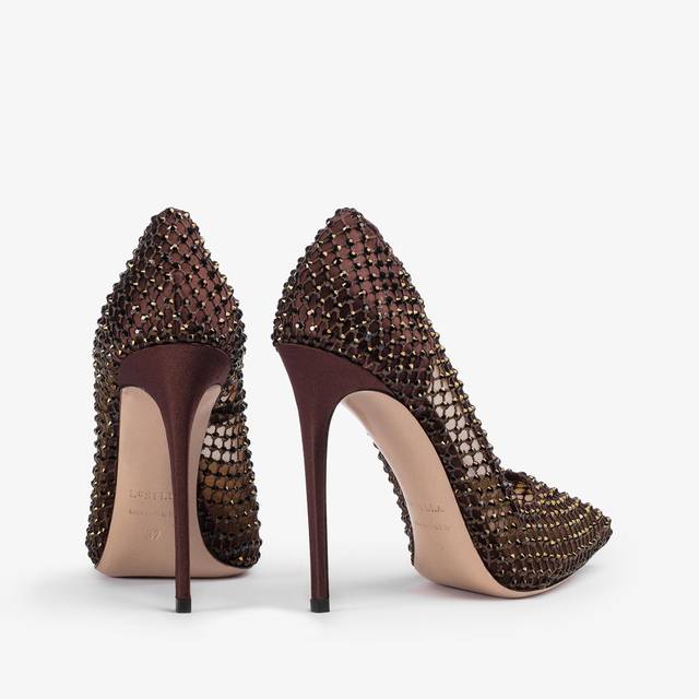 Le Silla Décolleté gioiello rete marrone fondente Vendita Economica