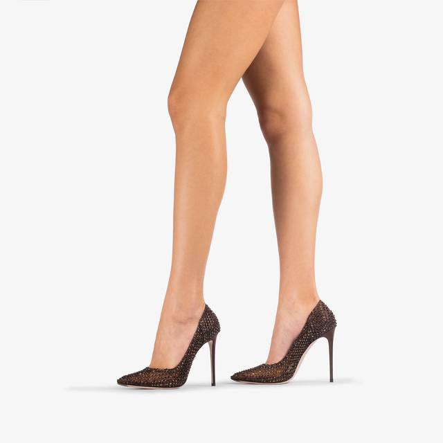 Le Silla Décolleté gioiello rete marrone fondente Vendita Economica