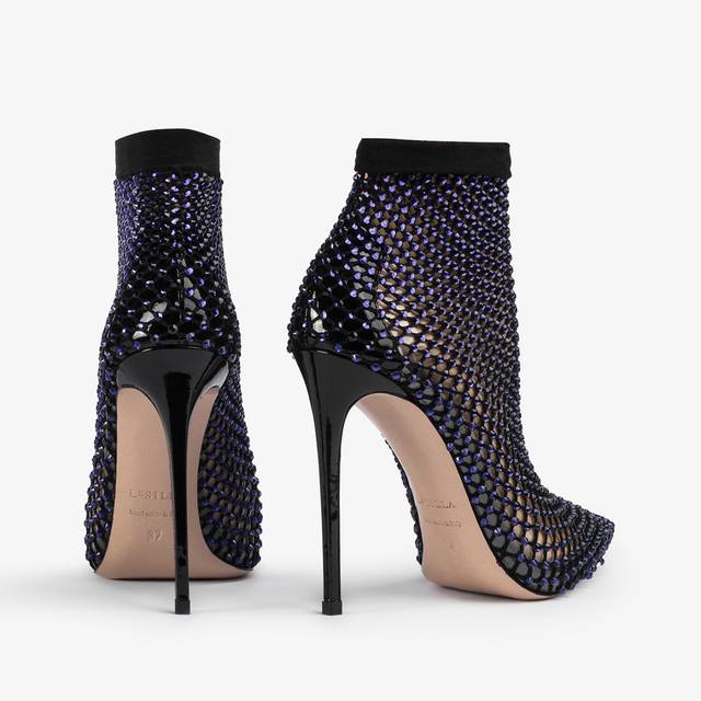 Le Silla Stivaletto calza blu midnight e Cristalli Fornitura limitata