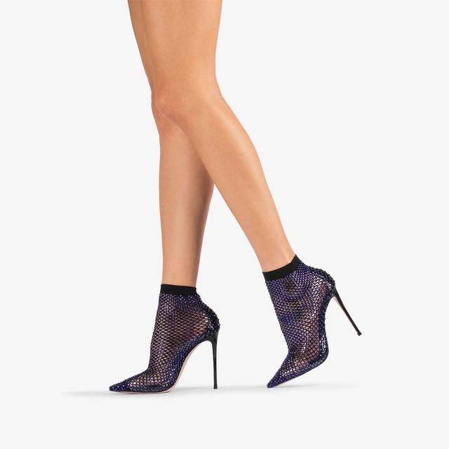 Le Silla Stivaletto calza blu midnight e Cristalli Fornitura limitata