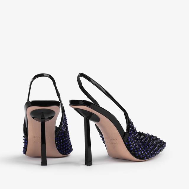 Le Silla Slingback gioiello rete blu midnight e Cristalli Vendite Flash