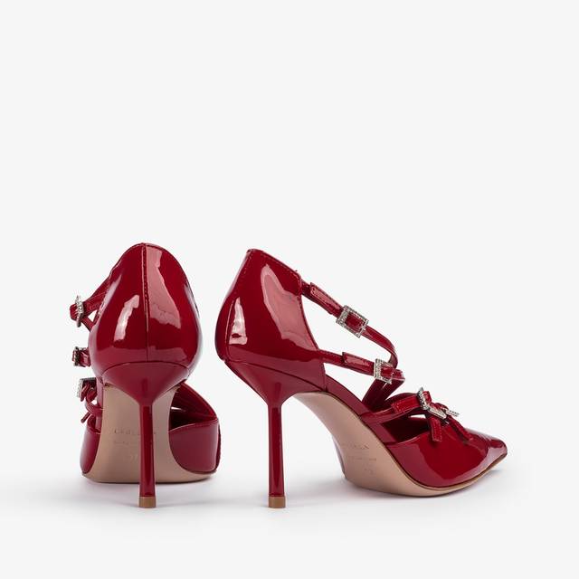 Le Silla Décolleté con listini vernice rossa In Saldo