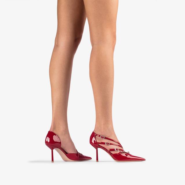 Le Silla Décolleté con listini vernice rossa In Saldo