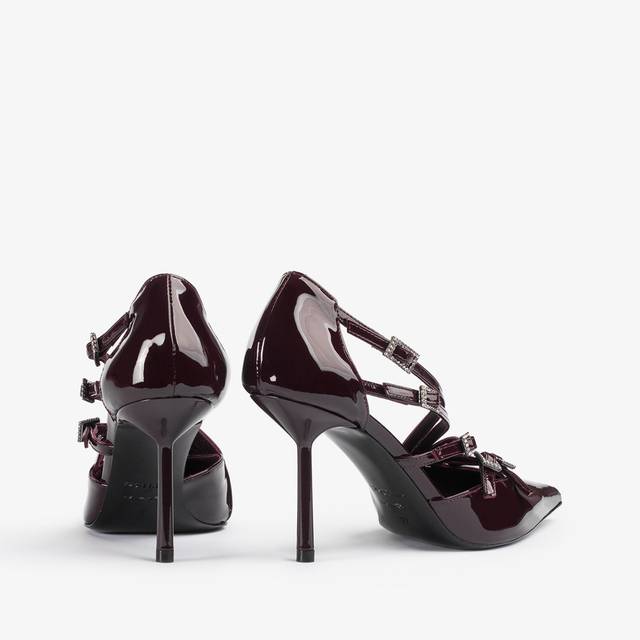 Le Silla Décolleté con listini vernice rossa cherry Moda
