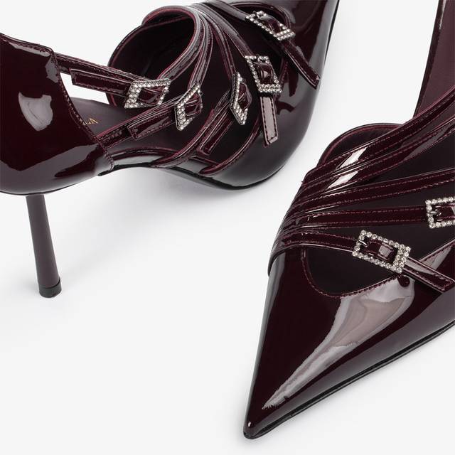 Le Silla Décolleté con listini vernice rossa cherry Moda