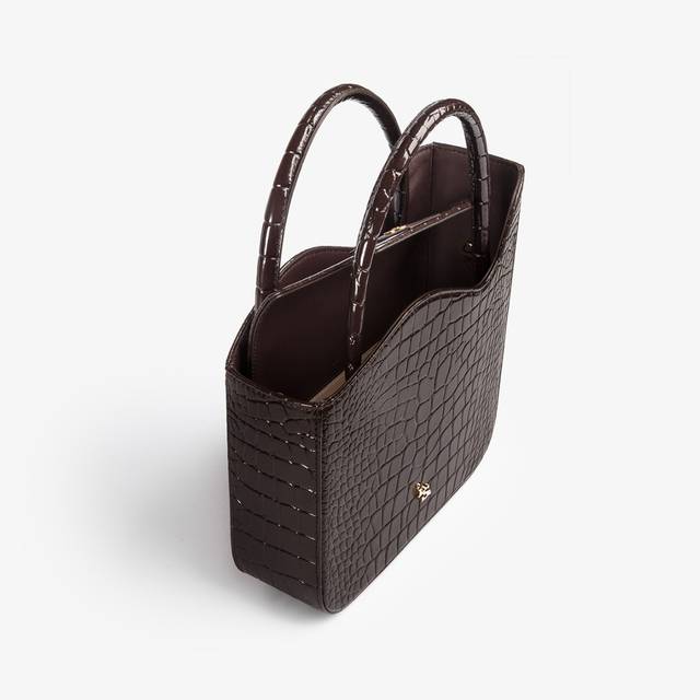 Le Silla Medium bag stampa coccodrillo marrone fondente 2025