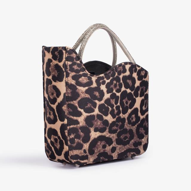 Le Silla Small bag raso leopardato e Cristalli Nuovo
