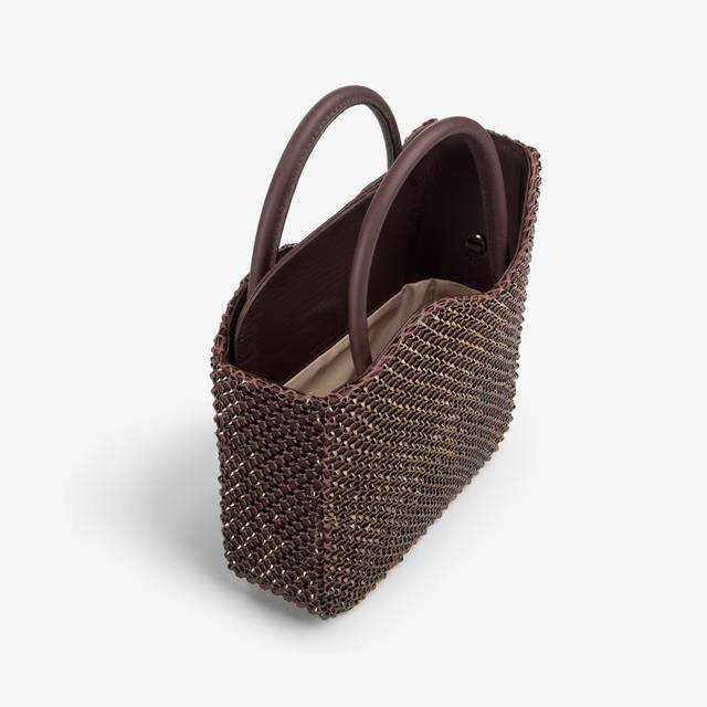 Le Silla Small bag gioiello rete marrone fondente e Cristalli Promozione