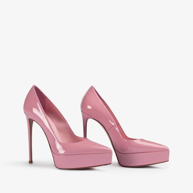 Le Silla Décolleté con plateau vernice rosa dea Qualità Garantita