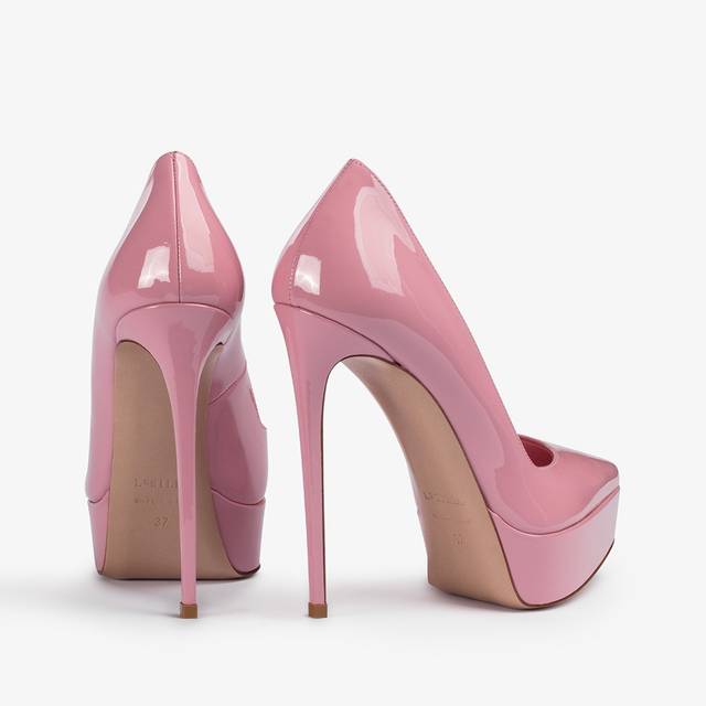 Le Silla Décolleté con plateau vernice rosa dea Qualità Garantita