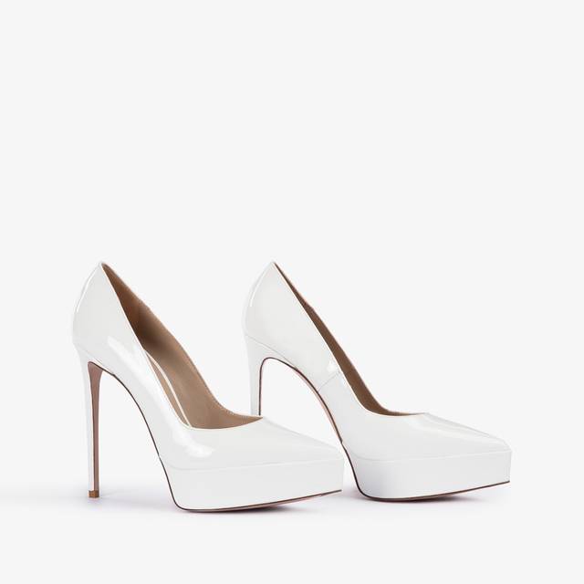 Le Silla Décolleté con plateau vernice bianca carta Negozi Online