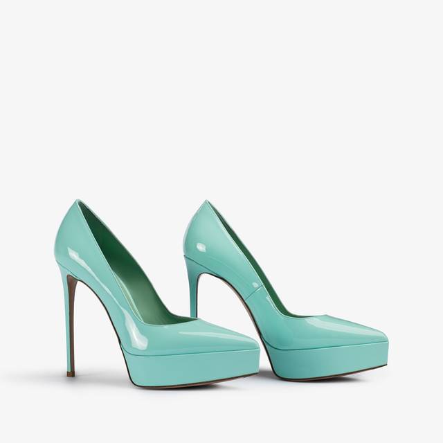 Le Silla Décolleté con plateau vernice azzurra pure water Grandi sconti