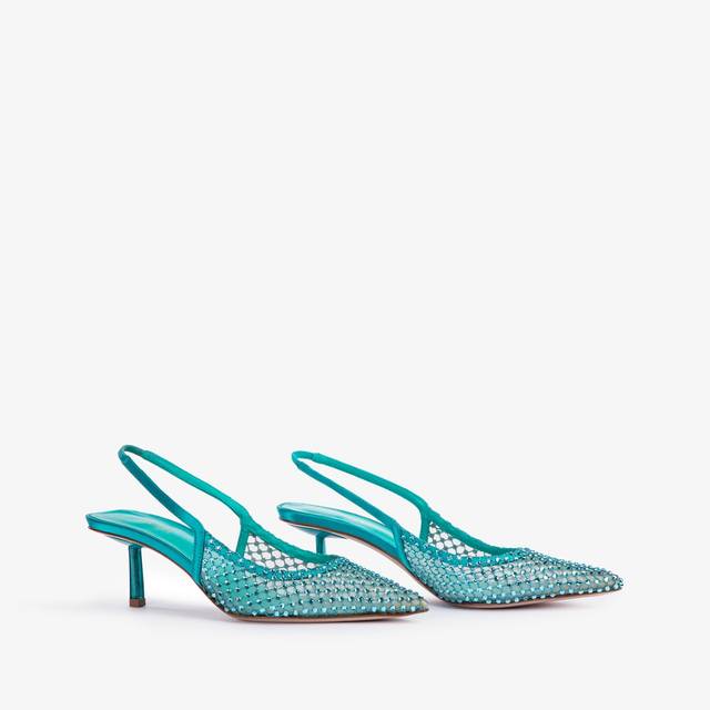 Le Silla Slingback gioiello rete verde procida Consegna Veloce