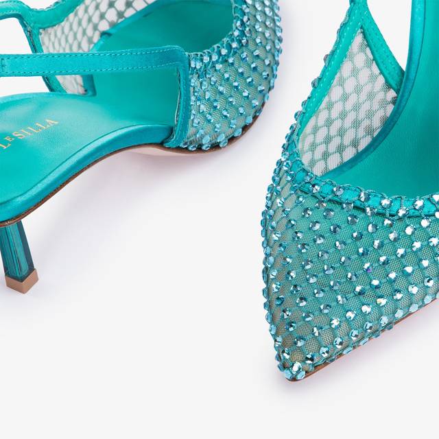 Le Silla Slingback gioiello rete verde procida Consegna Veloce