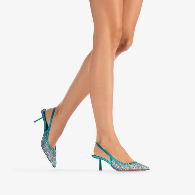 Le Silla Slingback gioiello rete verde procida Consegna Veloce