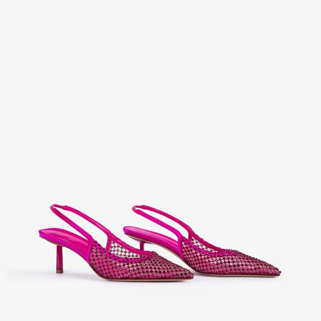 Le Silla Slingback gioiello rete fucsia bouganville Promozione Limitata