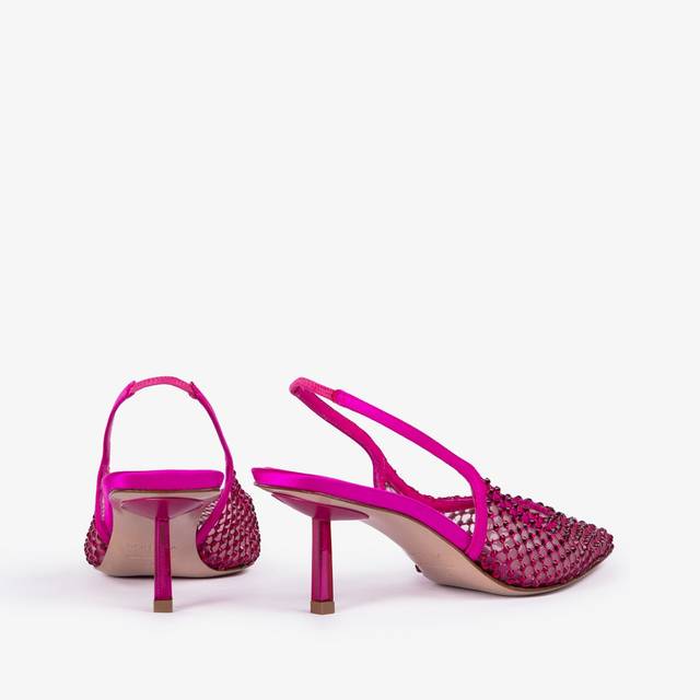 Le Silla Slingback gioiello rete fucsia bouganville Promozione Limitata