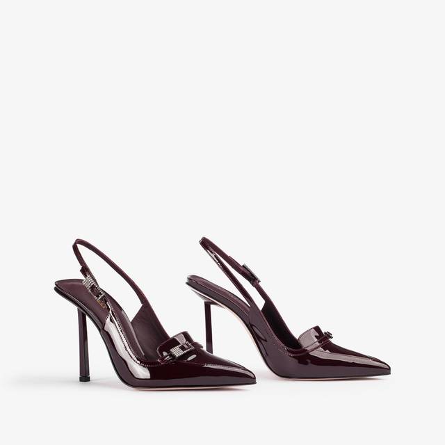 Le Silla Slingback mocassino vernice rossa cherry Presa