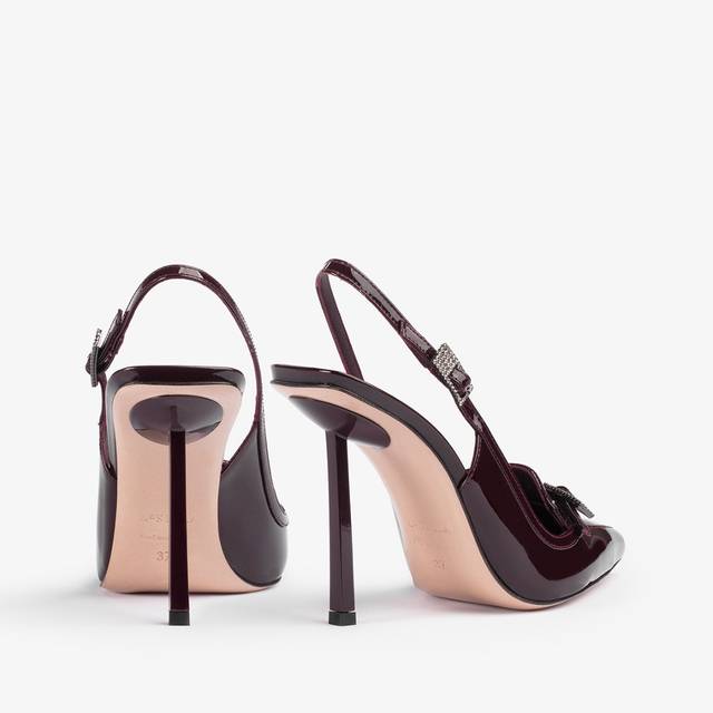 Le Silla Slingback mocassino vernice rossa cherry Presa