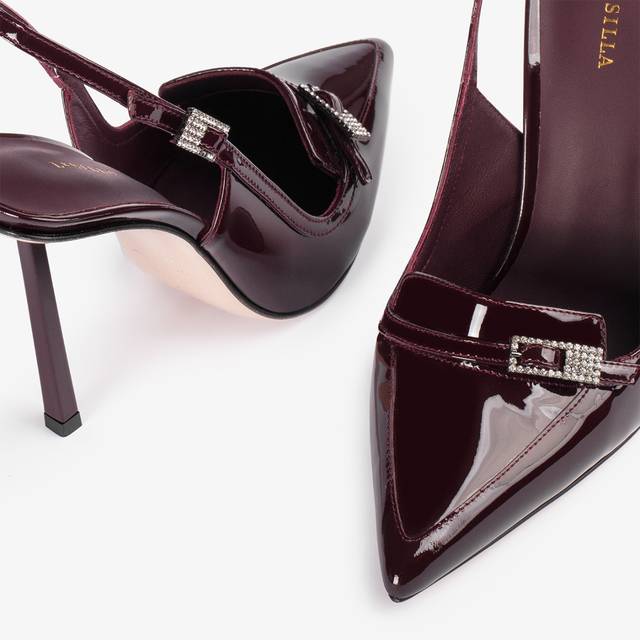 Le Silla Slingback mocassino vernice rossa cherry Presa