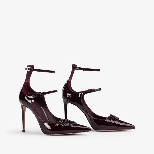 Le Silla Décolleté con listini vernice rossa cherry Economico