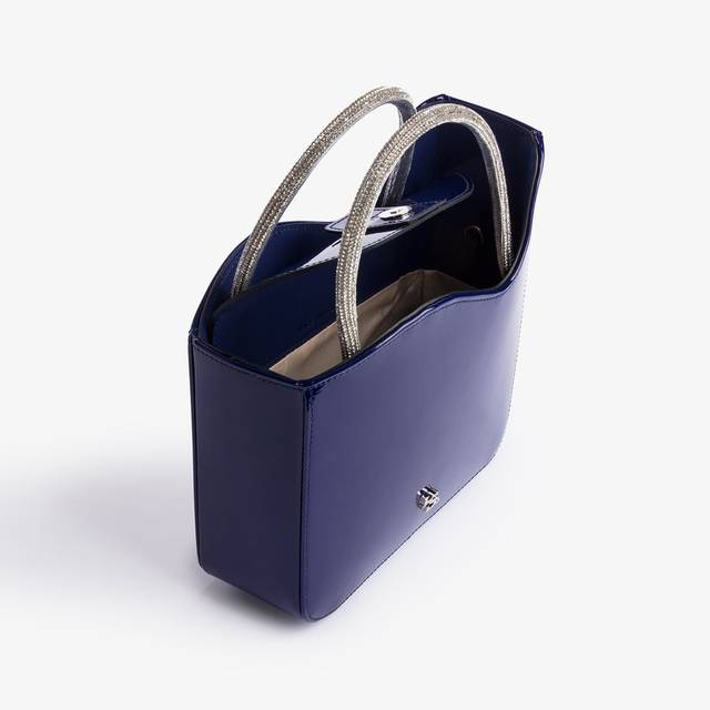 Le Silla Small bag vernice blu lazuli e Cristalli Offerte