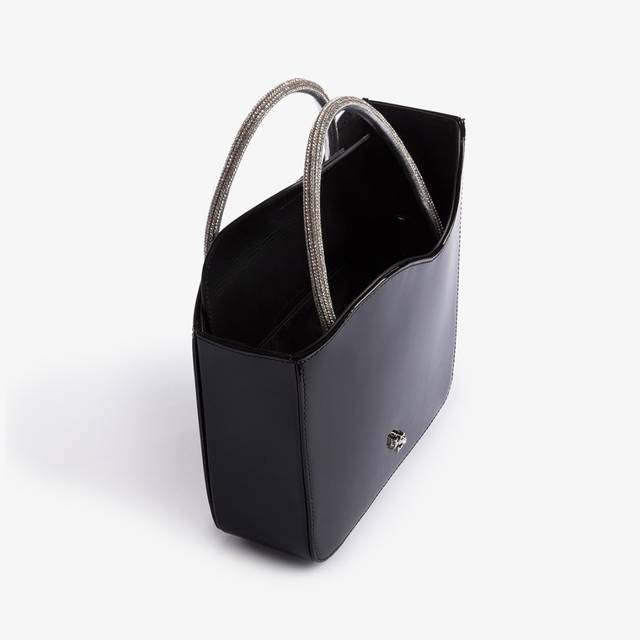 Le Silla Small bag vernice nera e Cristalli Vendita Calda