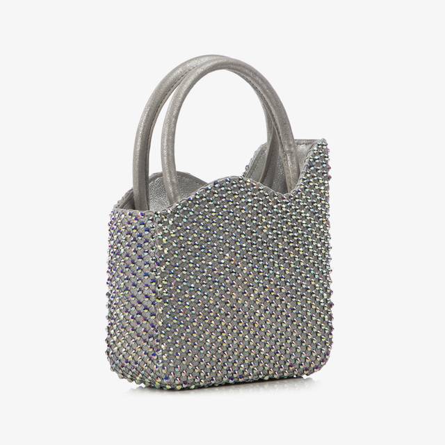 Le Silla Mini bag nappa argento eclissi e Cristalli Vendite Flash