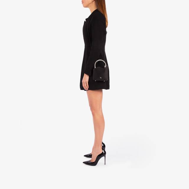 Le Silla Mini bag raso nero e Cristalli Nuova