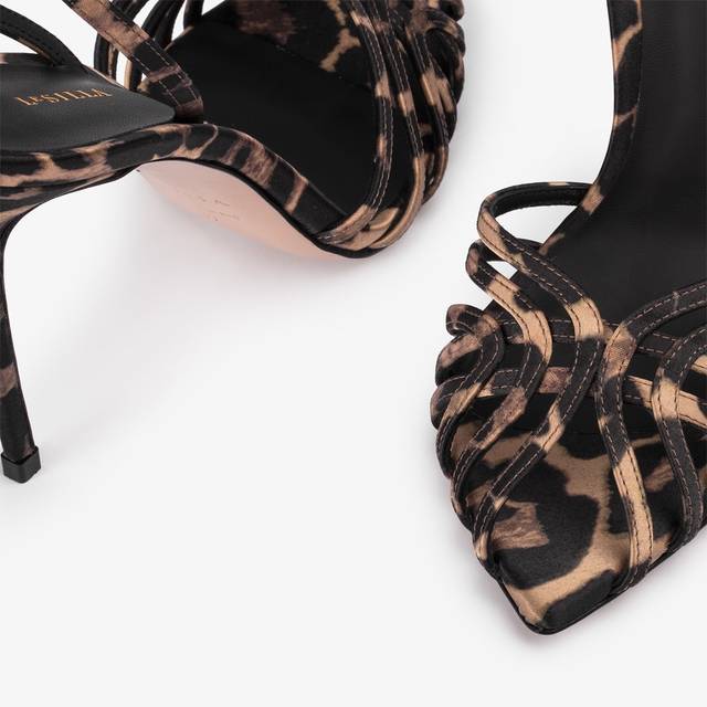 Le Silla Sandalo raso stampa leopardata Promozione