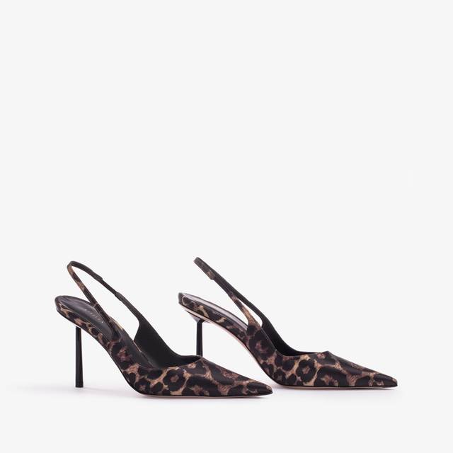 Le Silla Slingback raso stampa leopardata Qualità Garantita