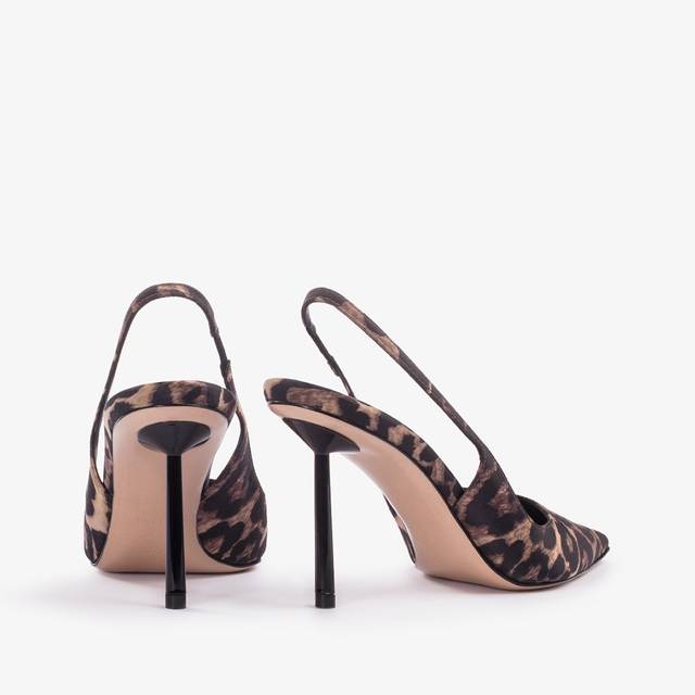 Le Silla Slingback raso stampa leopardata Qualità Garantita
