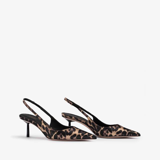 Le Silla Slingback raso stampa leopardata Negozi Online