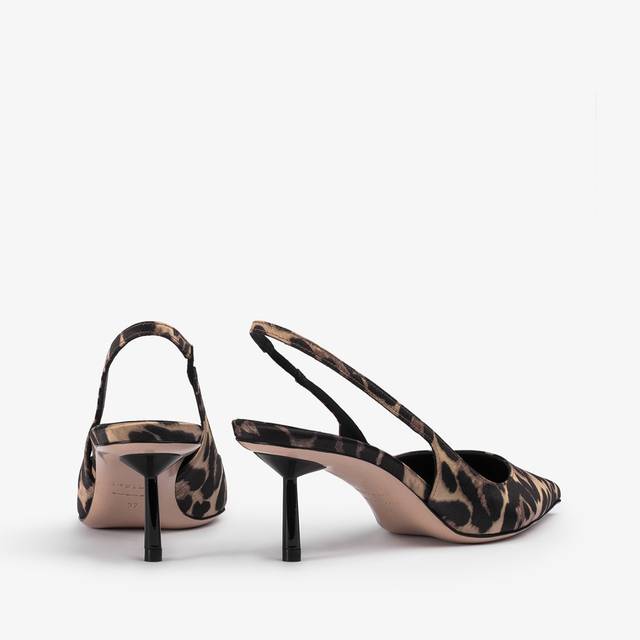 Le Silla Slingback raso stampa leopardata Negozi Online
